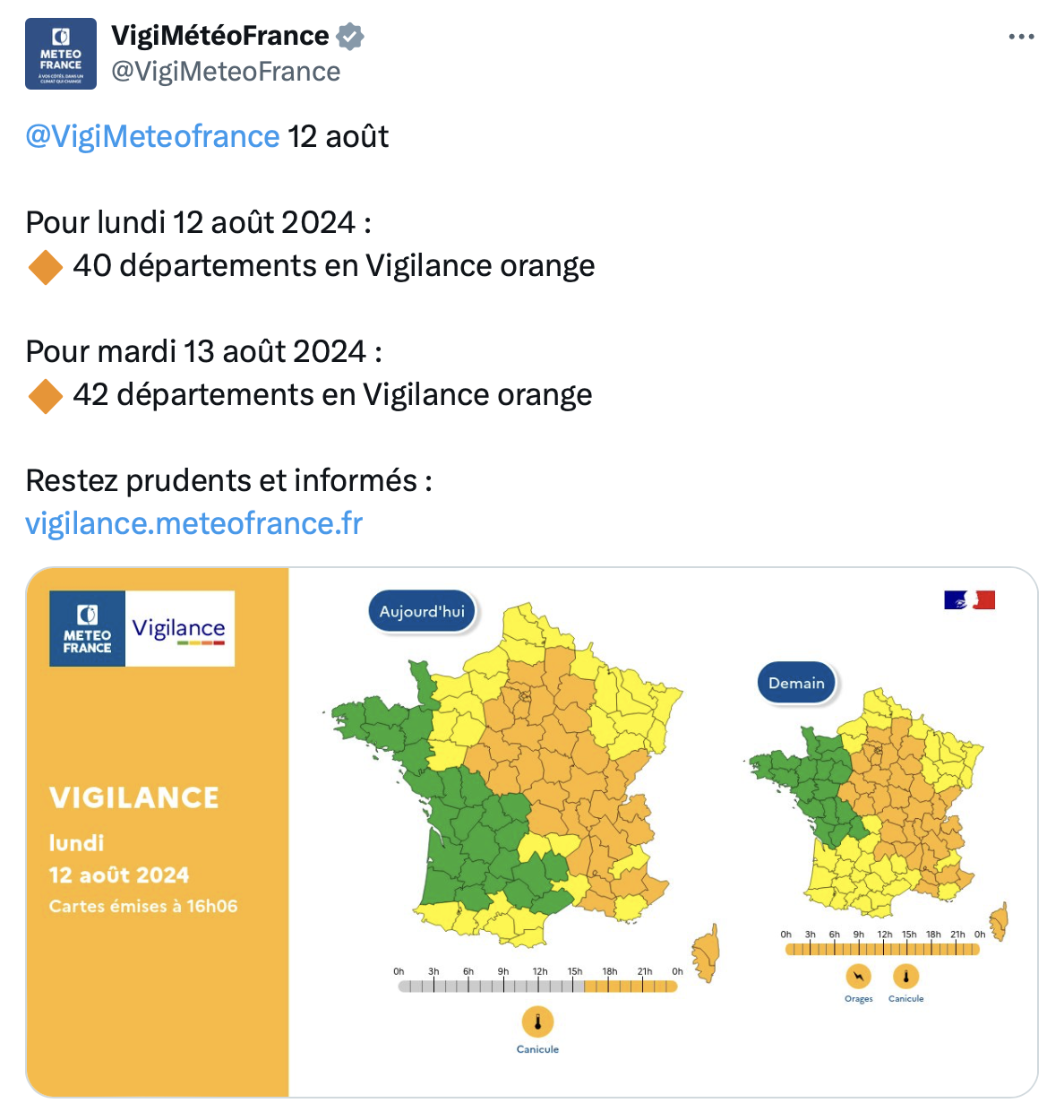 alerte orange canicule météo