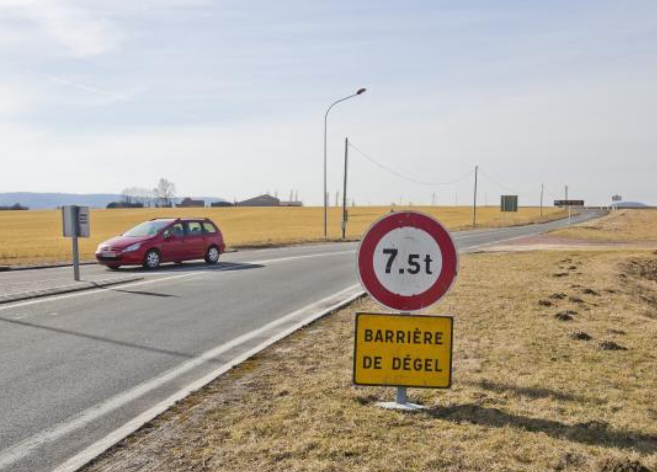 barrières de dégel dans l'Aisne 