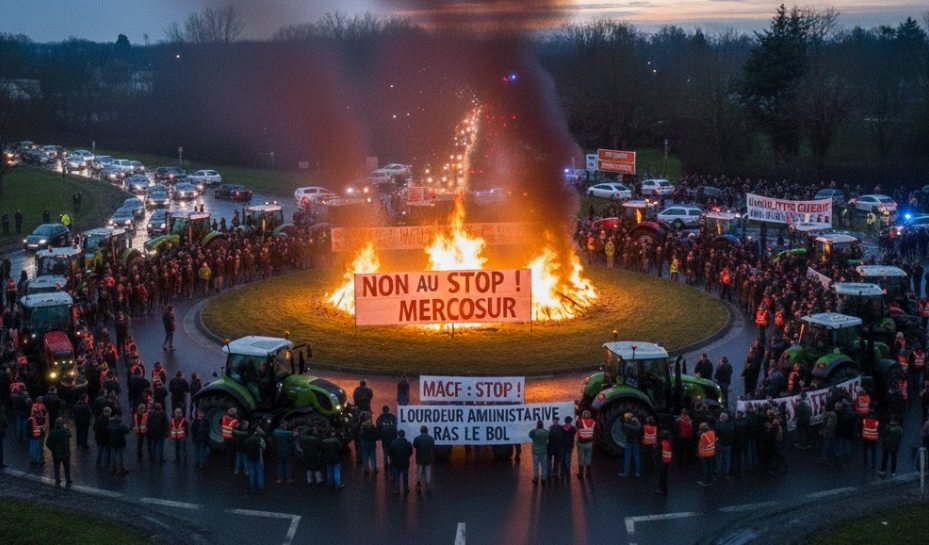 mobilisation feux de la colère dans la Somme JA et FDSEA Somme