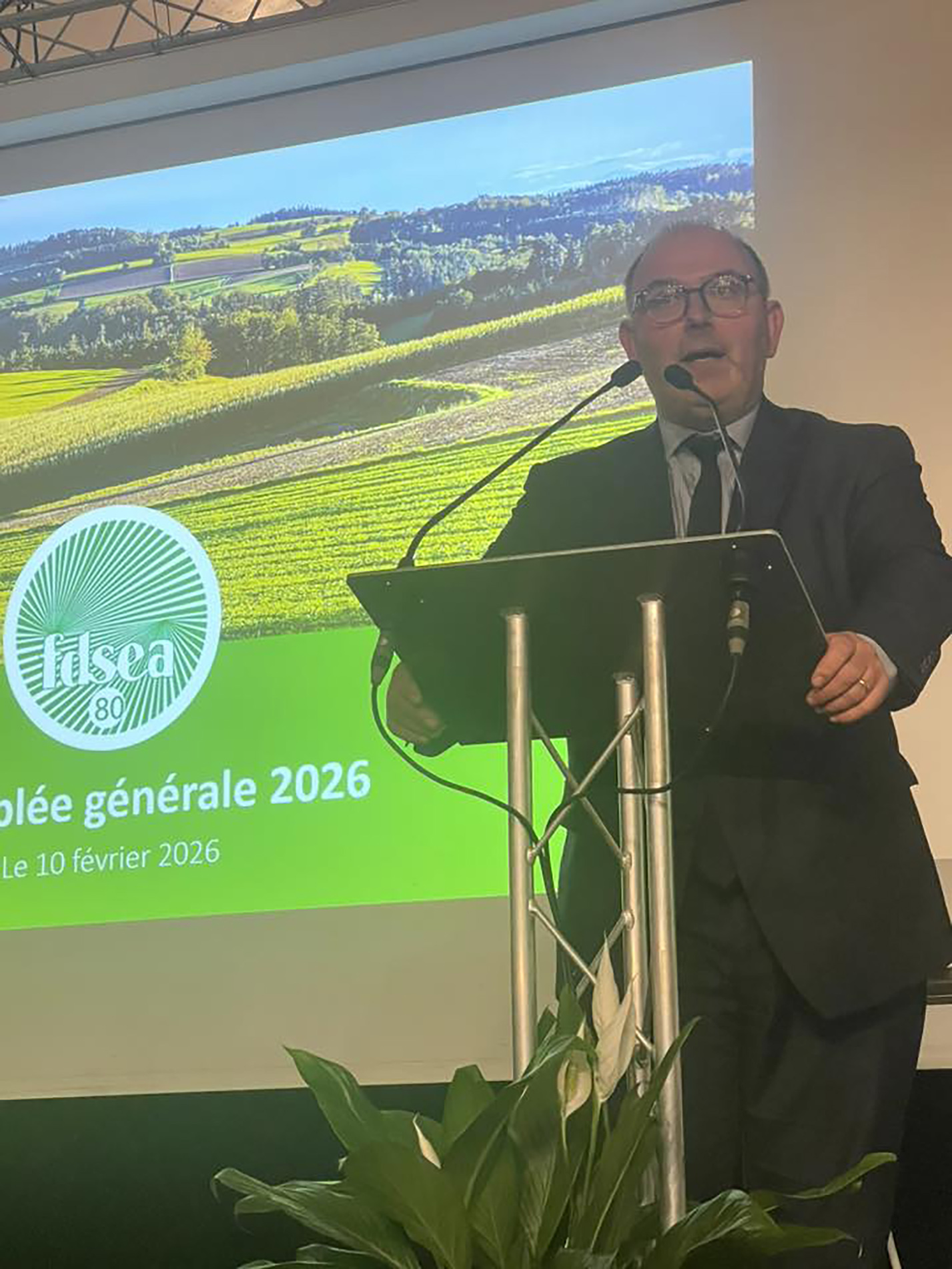 Laurent Duplomb, sénateur de Haute-Loire, dans la Somme le 10 février.