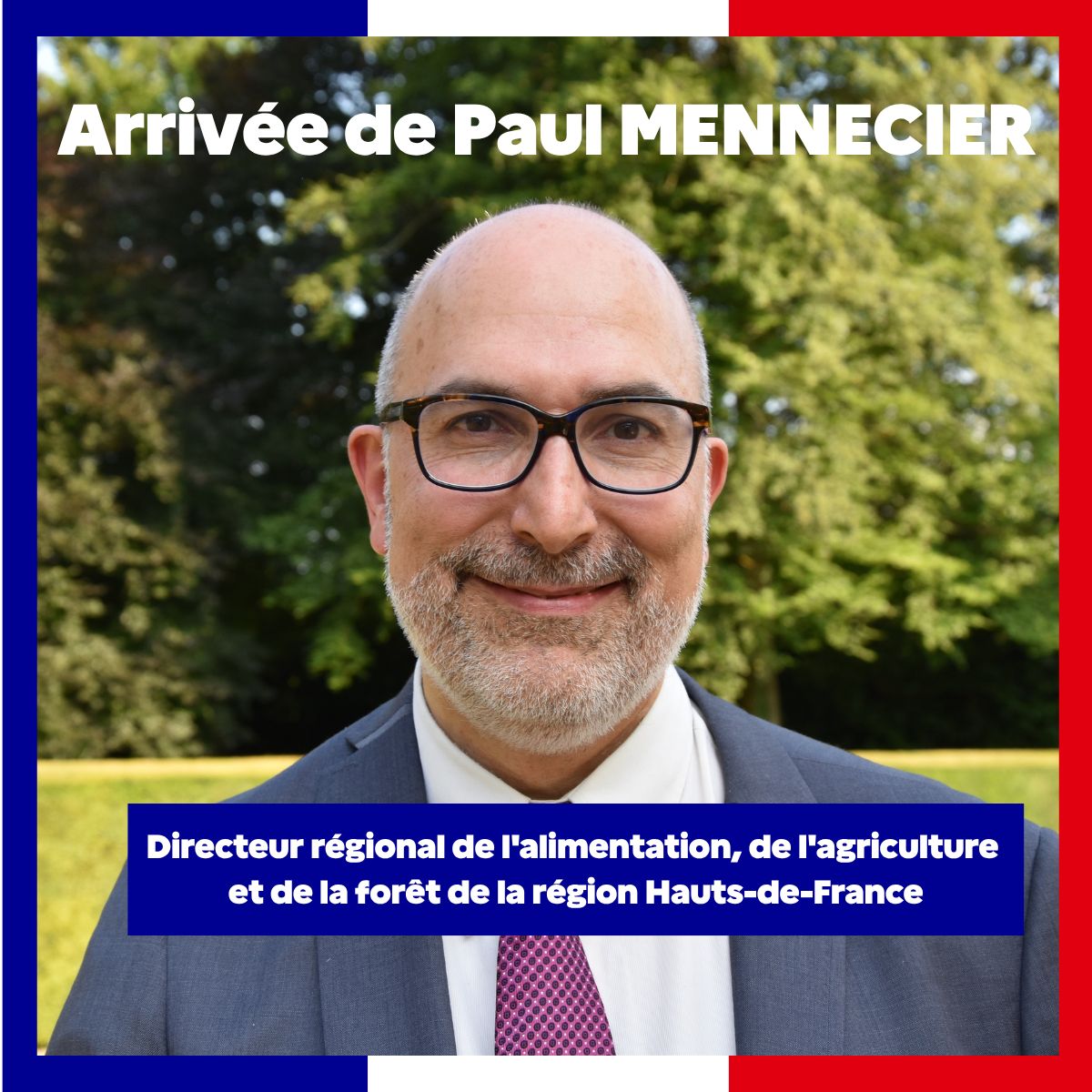 Paul Mennecier est le nouveau directeur de la DRAAF Hauts-de-France depuis le 1er avril.