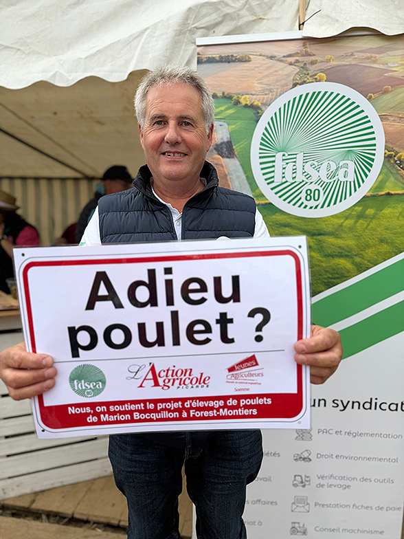 Denis Bully, président de la FDSEA de la Somme, lors de Plaine en Fête 2026, à Candas. 