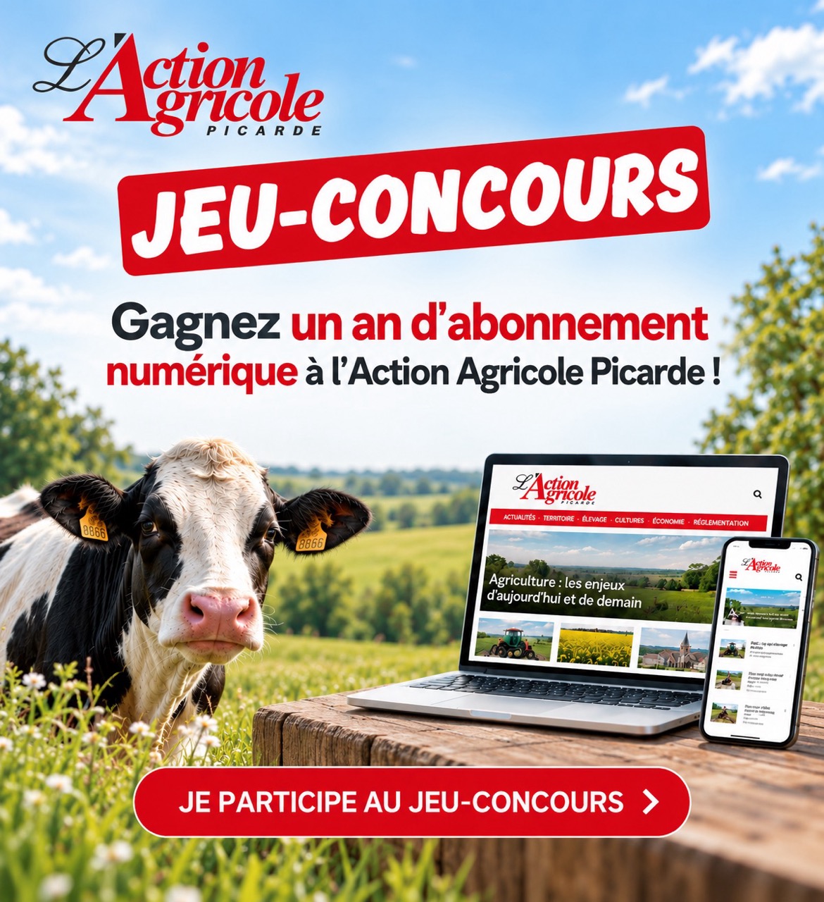 Jeu concours pour un abonnement numérique à L'Action agricole picarde