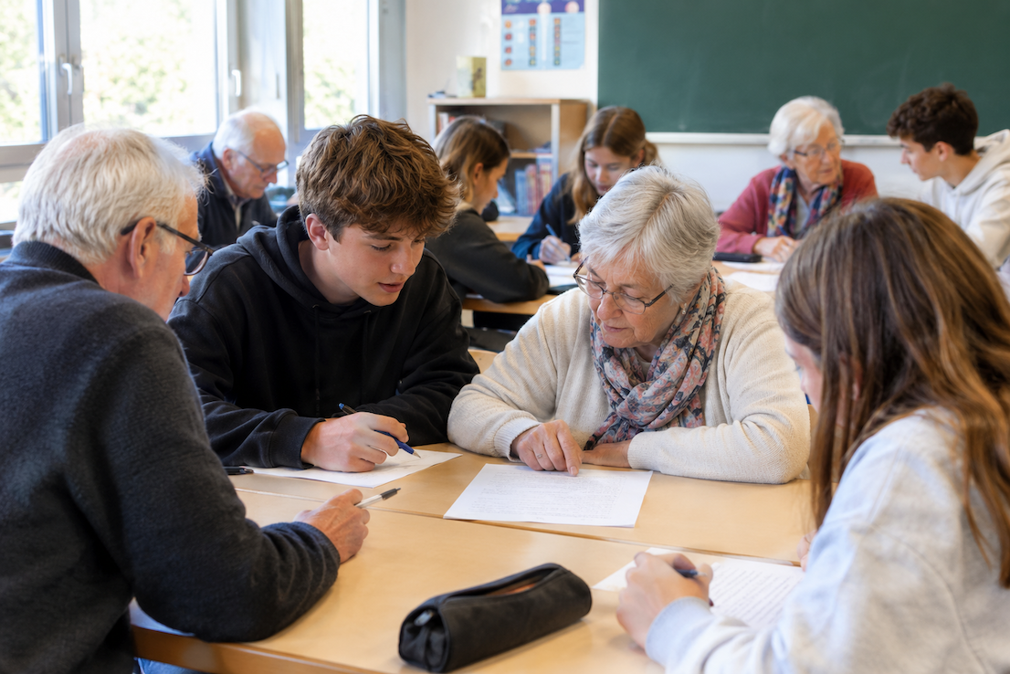 dictée intergénérationnelle Semaine bleue