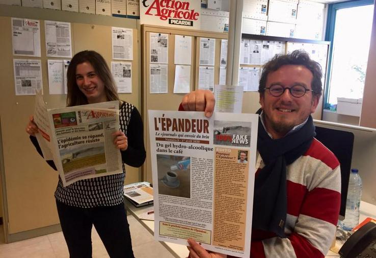 Pour la rédaction de l'Action agricole picarde, le défi est double : produire chaque jour des articles qui alimentent les colonnes et le site web et les parodier ensuite pour les retrouver dans L'Epandeur.