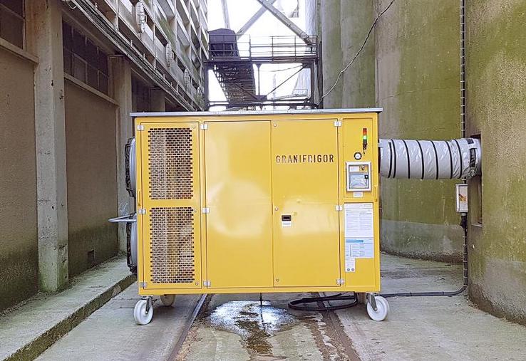 Parmi les démarches entamées par les coopératives pour la conservation des grains sans utilisation d'insecticides, sont testés par Val de France, Noriap et Terres Bocage gâtinais, les groupes froids.