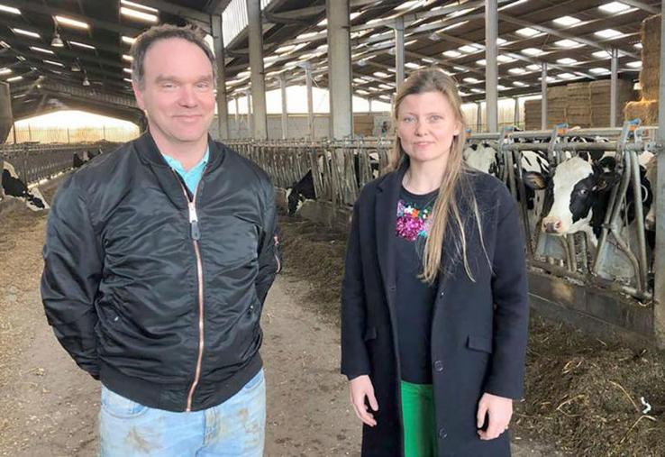 Emmanuel Coudyser, président de l'organisation de producteurs Lactalis de Cuincy, et Cassandre Wallet, 
animatrice de l'OP.