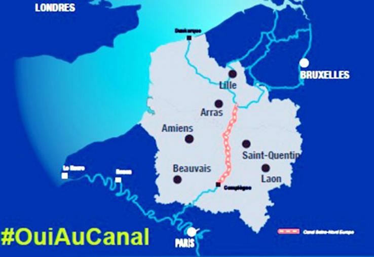 Le canal à grand gabarit reliera Compiègne (60) à Aubencheul-au-Bac (59) et permettra de doubler les trafics fluviaux français. 