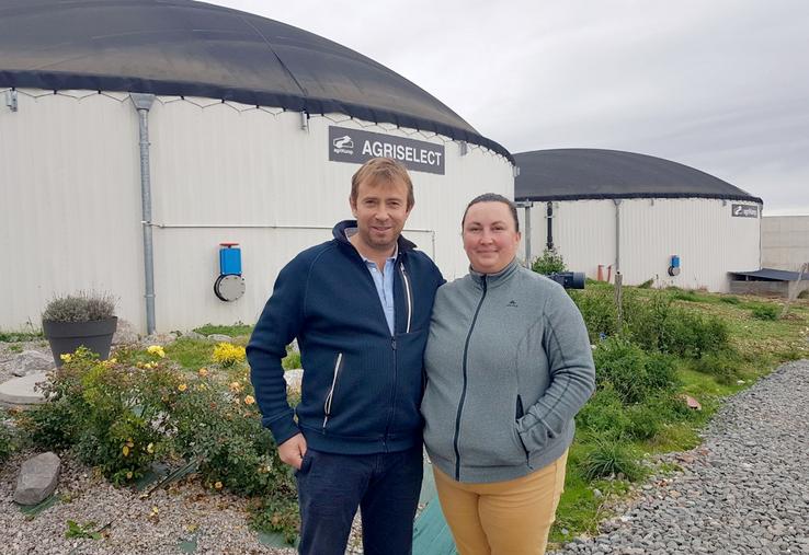 Le méthaniseur de Fabien et Anne-Sophie Niquet assure une complémentarité à leur activité d’élevage laitier. 
