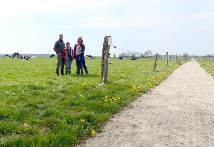 Le premier travail pour aller vers l’autonomie alimentaire a été la création d’un chemin d’accès  aux pâtures et le découpage en parcs pour le pâturage tournant dynamique. 