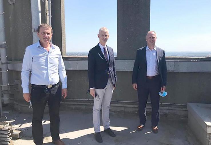 En visite dans le département du Nord, le ministre délégué au Commerce extérieur et de l’Attractivité, Franck Riester, est venu prendre le pouls de l’entreprise Nord Céréales, représentée par son président Laurent Bué et Joël Ratel, son directeur.