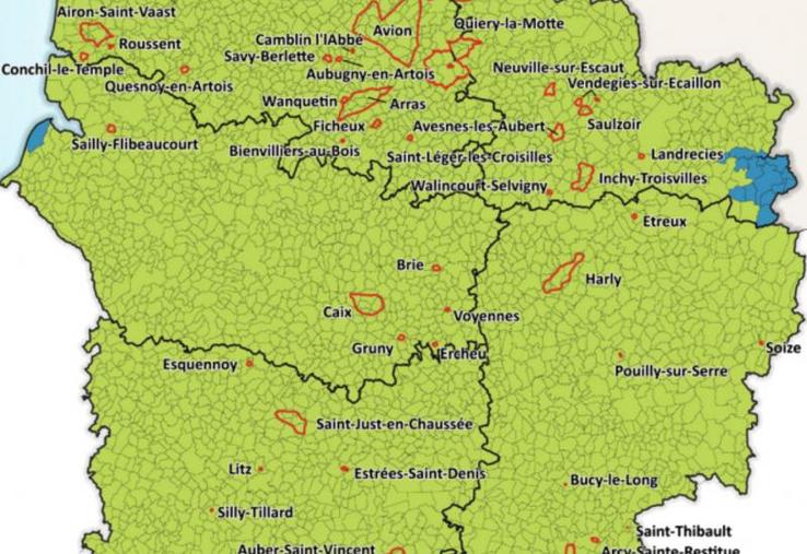 Figure 1 : les zonages en Hauts-de-France.