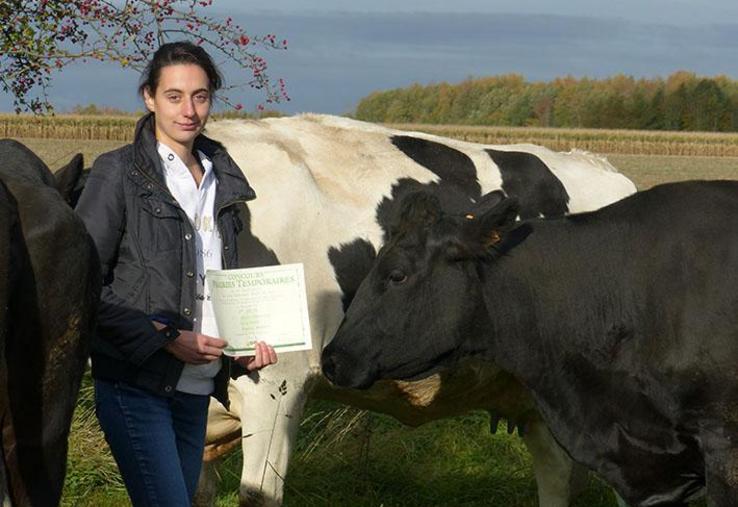 Lucie Godet et ses coéquipiers de l’IUT d’Amiens ont proposé des solutions efficaces d’amélioration du système fourrager du Gaec Godet, à Maizicourt.