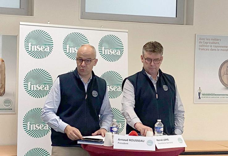 Arnaud Rousseau, président de la FNSEA et Hervé Lapie, le secrétaire général de la FNSEA.