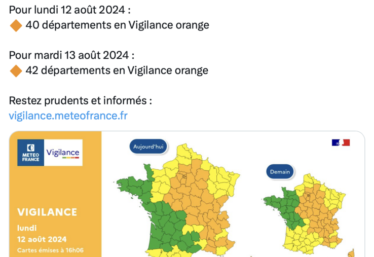 alerte orange canicule météo