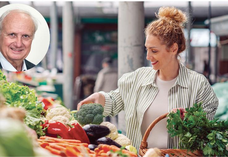 70 % des consommateurs achètent un produit bio au moins une fois par mois. En médaillon, Michel Verdier, président de l’Agence bio.