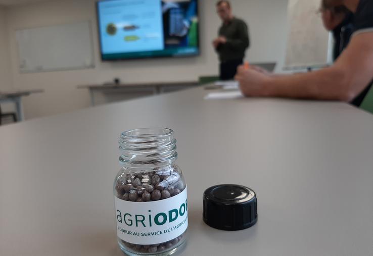 Pour appliquer au champ la solution développée par Agriodor, il suffit d’un distributeur à engrais centrifuge, à raison de 4 kilos par hectare, dans la limite de deux applications par hectare et par an. 