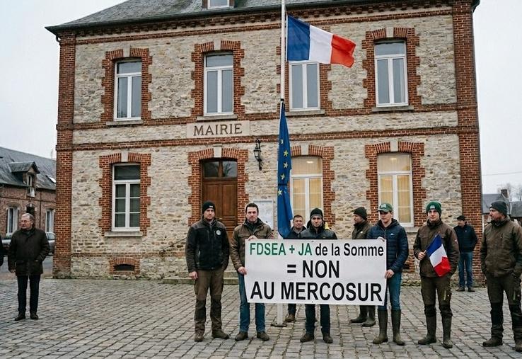 accord UE-Mercosur drapeau européen en berne