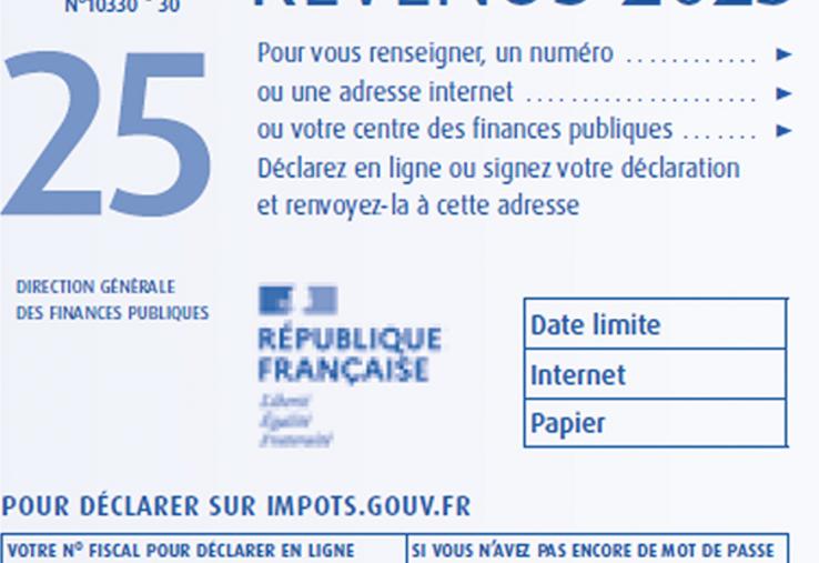 Le service de déclaration  en ligne sera ouvert  jusqu’au jeudi 21 mai pour  les départements n° 01  à 19 et les non-résidents ;  au jeudi 28 mai pour  les départements n° 20  à 54 et le jeudi 4 juin  pour les départements  n° 55 à 974 et 976. La déclaration papier  doit être déposée  au plus tard le mardi  19 mai 2026.