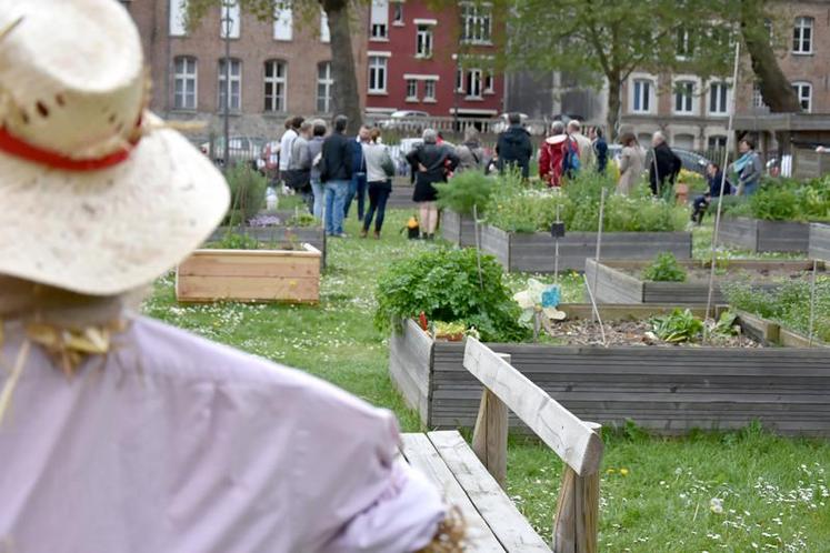 Visite du jardin des Carrés Saint-Pierre à Douai, lors du colloque Écophyto et collectivités, le 26 avril.