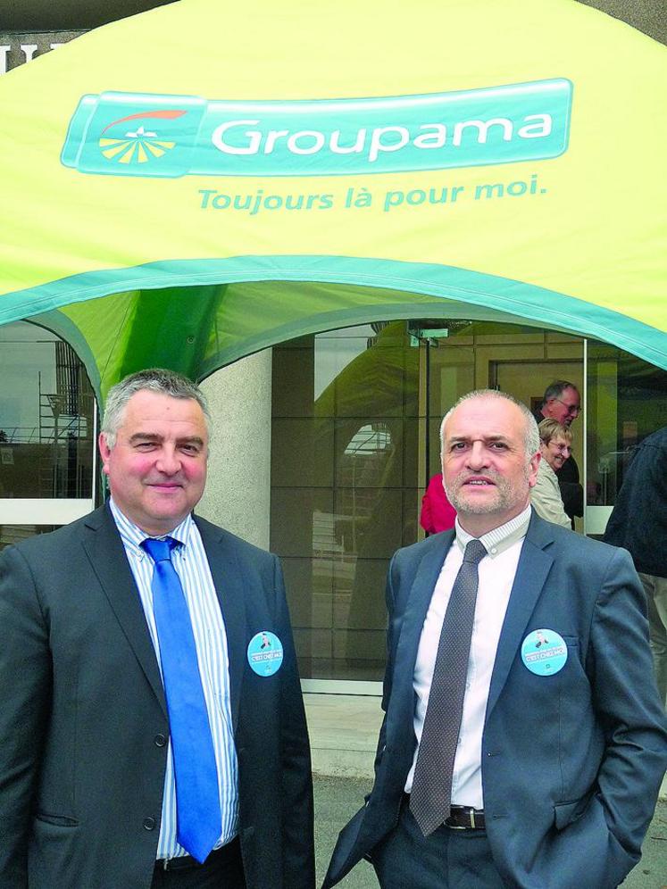 Christophe Buisset, président de Groupama Somme, et Christian Fraysse, directeur : «sinistralité contenue et développement commercial ont caractérisé l'activité de Groupama dans le département en  2014».