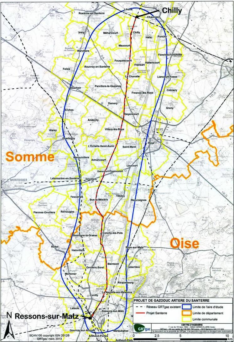 Une dizaine de communes doivent être traversées par la nouvelle canalisation.