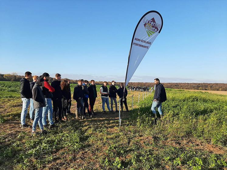 Installer une vitrine de couverts d’intercultures sur les terres de la ferme  du Lycée du Paraclet permet au Groupe Carré de mener des observations  complémentaires à celles constatées sur deux autres plateformes, dans le Douaisis et le Ternois. 