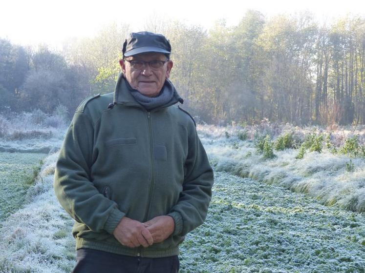 Alain Dupont, cressiculteur à la retraite, cultive encore quatre bassins pour la vente, mais la quasi-totalité 
de la cressonnière est en friche.