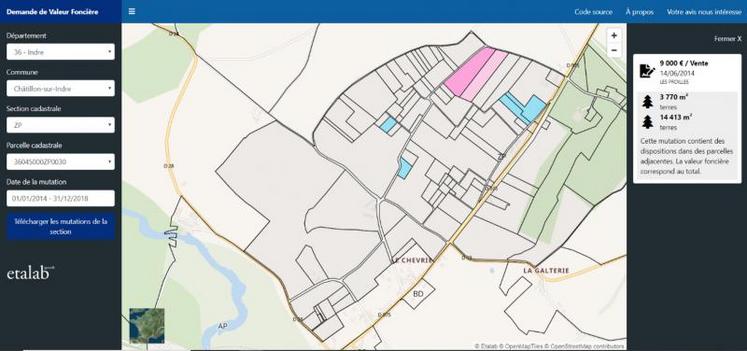 Le site www.app.dvf.etalab.gouv.fr permet de visionner les ventes réalisées au cours des cinq dernières années.