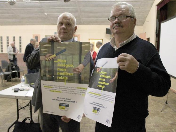 Patrick Jacob et Jean-Louis Dutote battent le rappel pour une mobilisation des électeurs et des délégués qui participent à une meilleure participation aux élections MSA en Picardie.