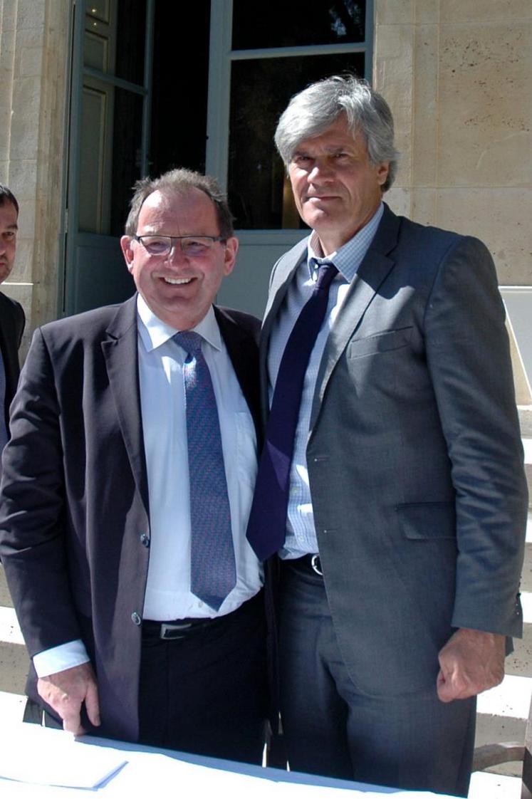 Le ministre de l’Agriculture luxembourgeois, Fernand Etgen, avec le ministre de l’Agriculture français, Stéphane Le Foll