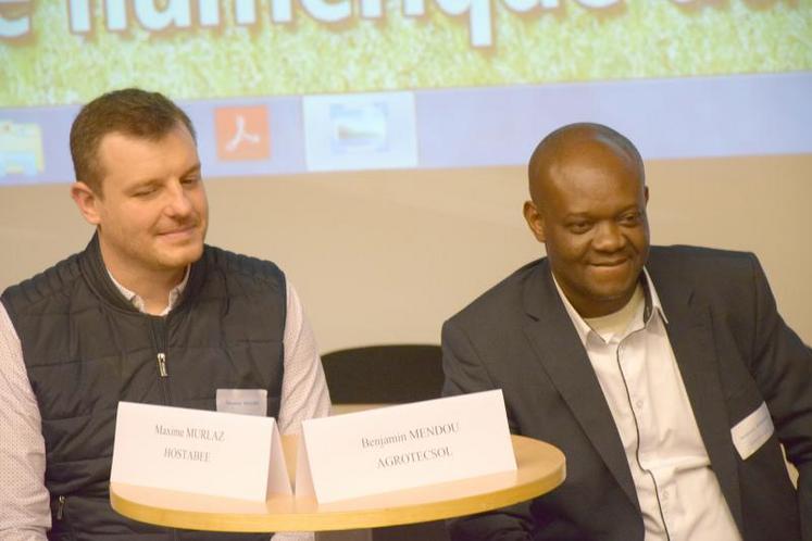 De gauche à droite : Maxime Murlaz, fondateur d’Hostabee, et Benjamin Mendou, fondateur d’Agrotecsol.