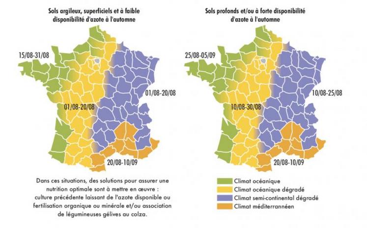 Début août, tout doit être prêt pour pouvoir semer de manière optimale dans les plages conseillées.