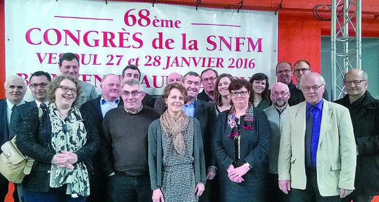 La délégation des fermiers de la FNSEA Nord-Bassin-Parisien lors des soixante-dix ans du statut du fermage.