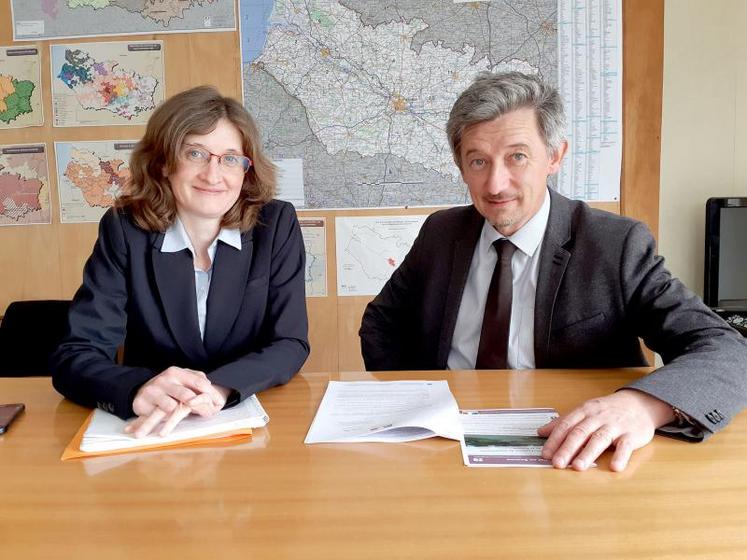 Emeline Gorlier, chef de service aménagement et prospective à la DDTM 80, et Pascal Henry, directeur adjoint de la DDTM.