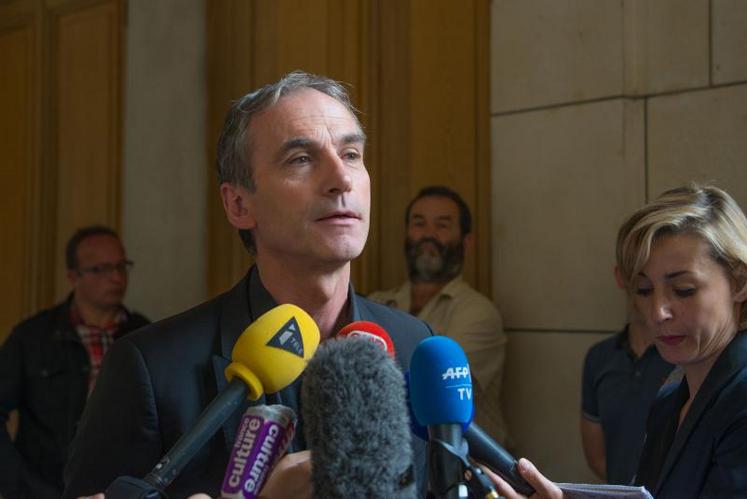 Thierry Roquefeuil à la sortie de la réunion de la filière lait le 24 juillet.