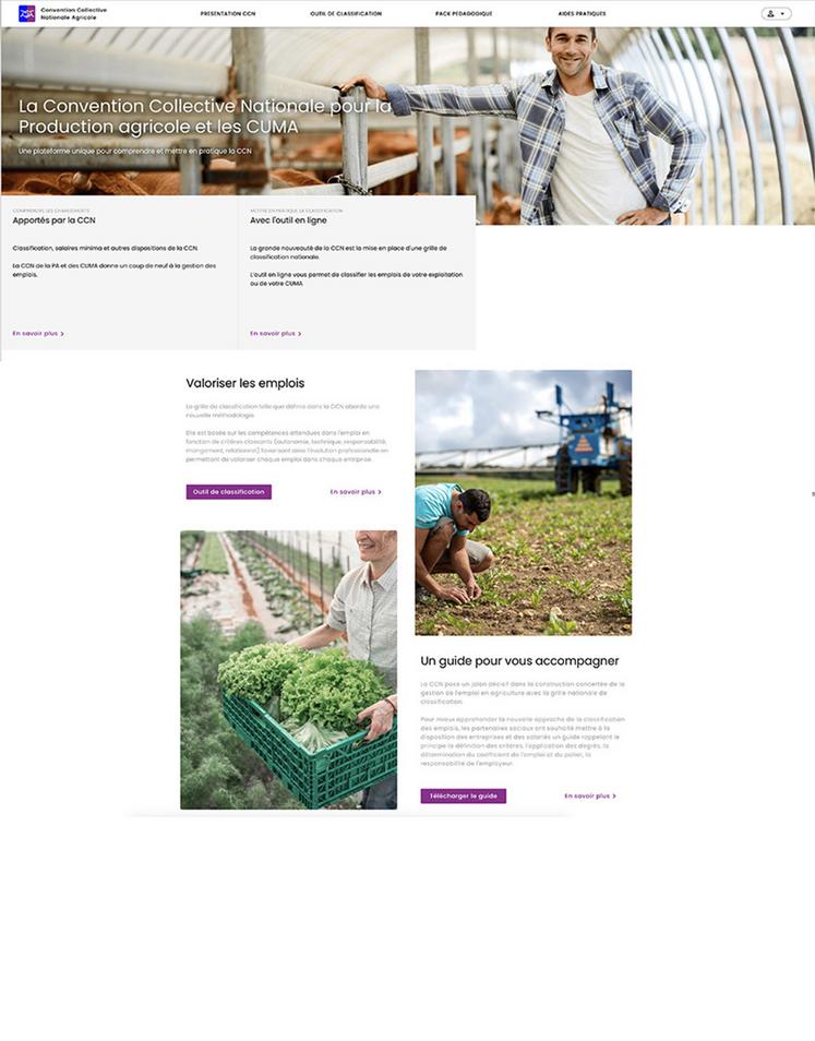 La FNSEA a créé un outil de diagnostic sur un site internet dédié : convention-agricole.fr. 