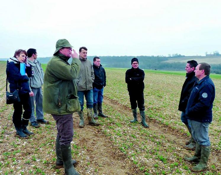 Michel Randjia (au premier plan) a organisé une visite sur le terrain.