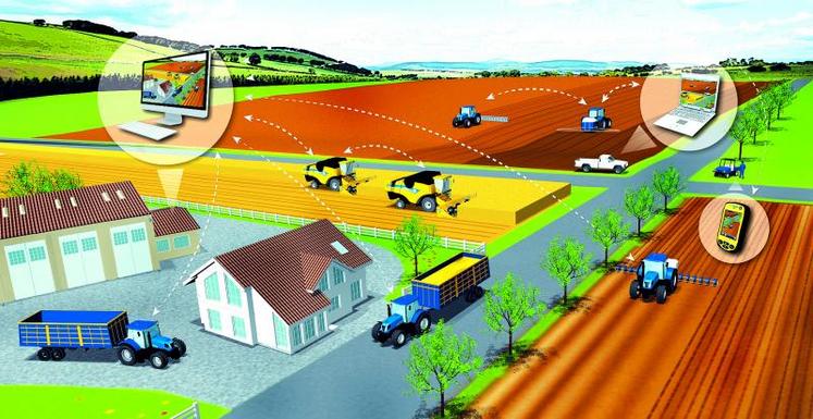 Utilisant la téléphonie mobile, la télématique permet la transmission d’informations auprès de l’agriculteur et du concessionnaire pour augmenter la productivité.