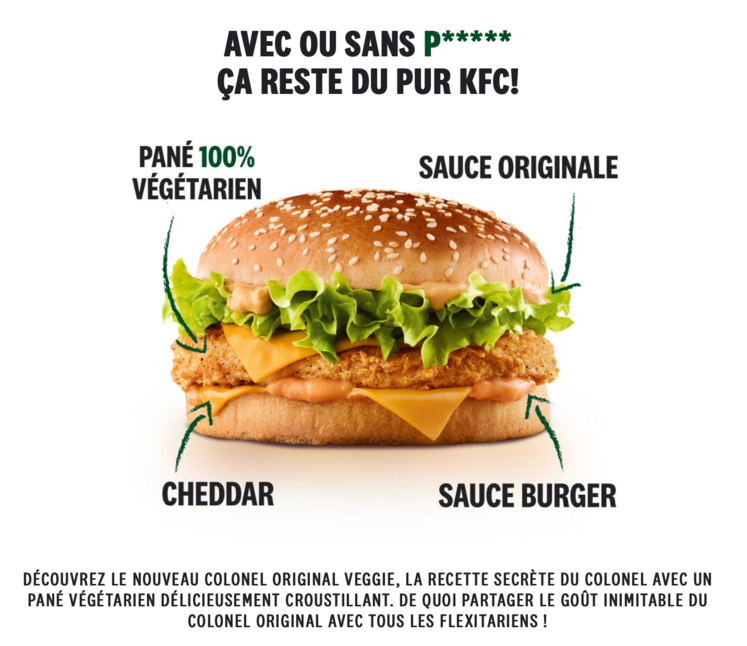 KFC burger sans poulet