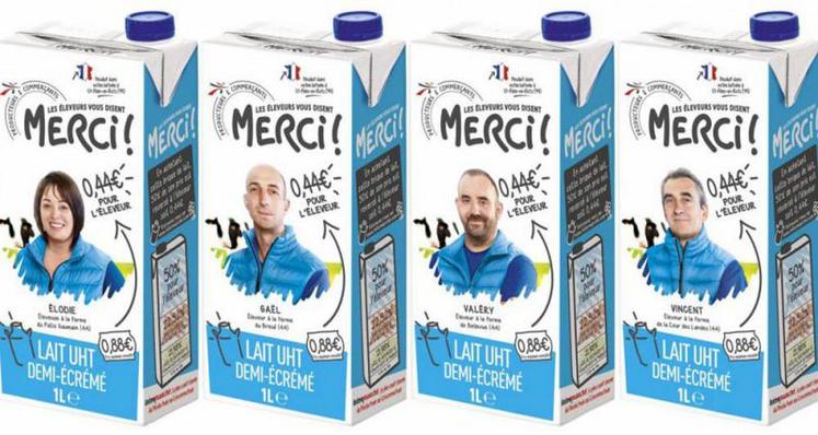 « Les éleveurs vous disent MERCI ! », la nouvelle brique de lait responsable d'Intermarché.