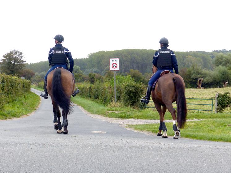 Les gendarmes à cheval sont parfaitement adaptés au territoire de la Baie de Somme : accès aux endroits accidentés, préservation de l’environnement, contact facilité avec la population… 