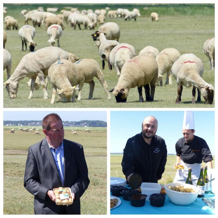 La saison des pommes de terre primeur et des agneaux AOP est lancée. Deux produits de la marque Baie de Somme 
Saveurs (Emmanuel Noiret président, à g.), que Sebastien Martyniuk (à dr.), chef cuisinier, faisait déguster.