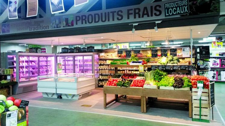 Le rayon «terroir frais» a trouvé sa place et sa clientèle dans le magasin.