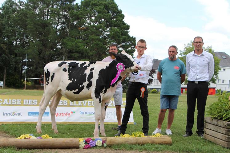 Antoine a remporté le concours organisé avec des génisses du Morbihan,  à l’issue de l'école française des jeunes éleveurs. 