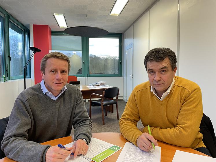 Charles-Édouard de Colnet, directeur de la Chambre d’agriculture des Hauts-de-France, et Laurent Degenne, son président, élu le 16 décembre 2022.
