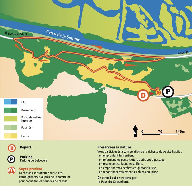 Le parcours de 2,3 km est estimé de niveau moyen, pour une durée de cinquante minutes.