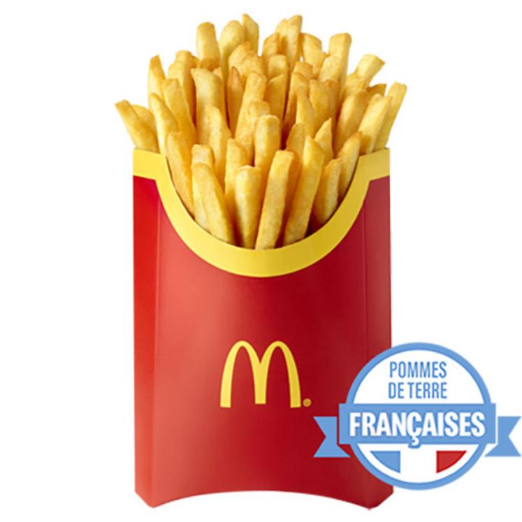 McDonalds revendique de servir des frites fabriquées à partir de pommes de terre «100 % françaises, sur le site McCain de Matougues en Champagne». 