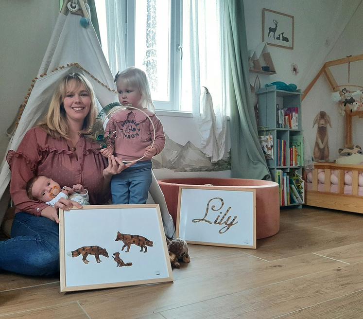 Avec son atelier «Les Plumes de Lily», Manon Daux concilie vie de famille, passion pour la chasse et activité professionnelle.