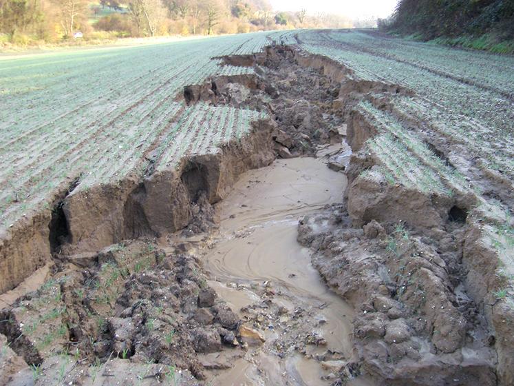 Dégâts provoqués par des précipitations intenses.